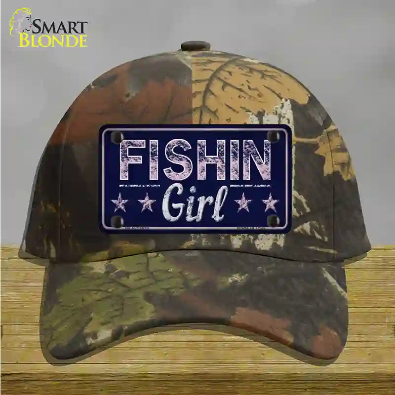 Fishin Girl Novelty License Plate Hat Tag Cotton / Camoflauge