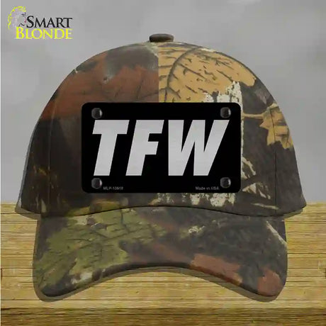 TFW Black Novelty License Plate Hat Tag Cotton / Camoflauge