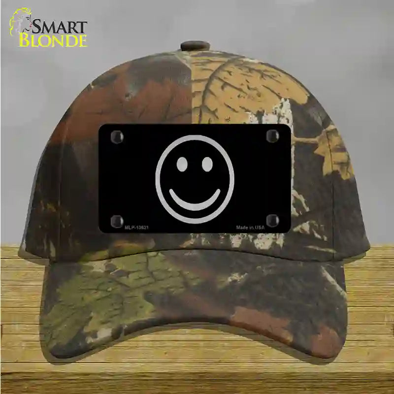 Smiley Black Novelty License Plate Hat Tag Cotton / Camoflauge