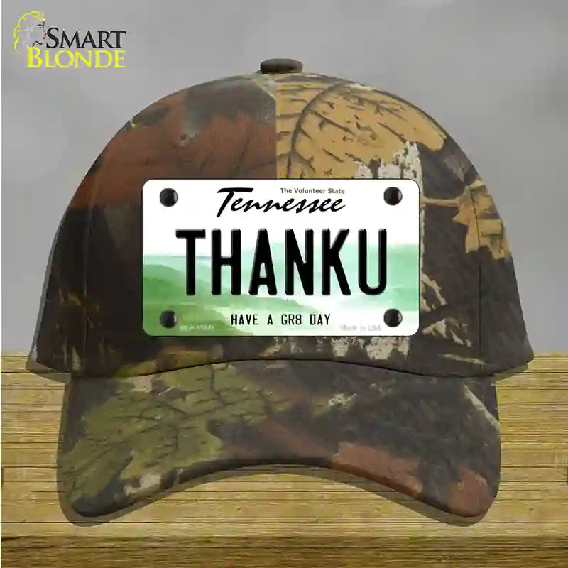 Thank You Novelty License Plate Hat Tag Cotton / Camoflauge