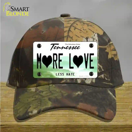 More Love Novelty License Plate Hat Tag Cotton / Camoflauge