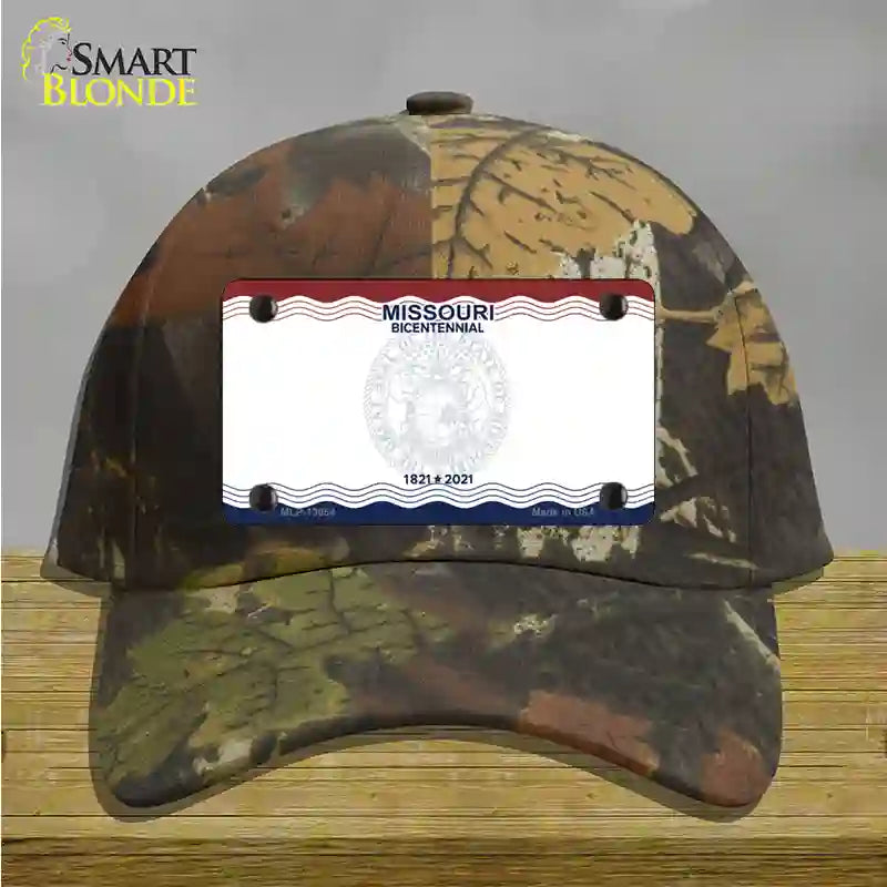 Missouri Bicentennial State Blank Novelty License Plate Hat Cotton / Camoflauge