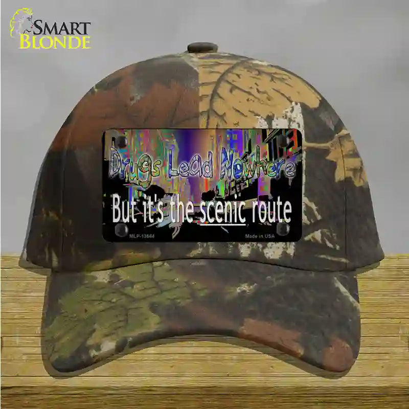 Drugs Lead Nowhere Novelty License Plate Hat Tag Cotton / Camoflauge