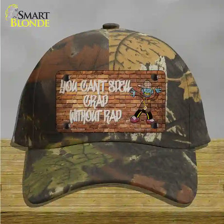 Grad Without Rad Novelty License Plate Hat Tag Cotton / Camoflauge