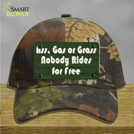 Ass Gas Or Grass Novelty License Plate Hat Tag Cotton / Camoflauge