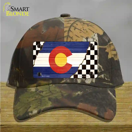 Colorado Racing Flag Novelty License Plate Hat Tag Cotton / Camoflauge