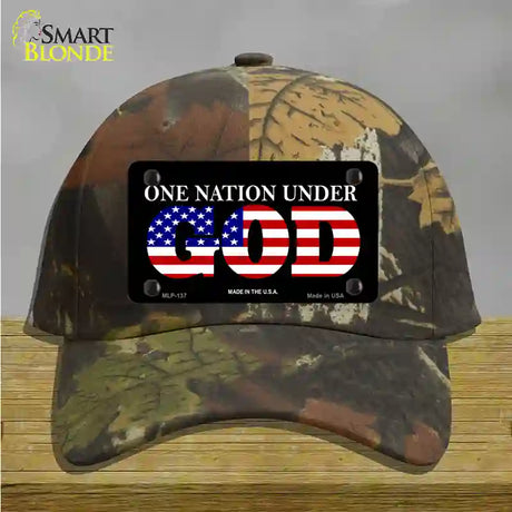 One Nation Under God Novelty License Plate Hat Cotton / Camoflauge