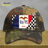 Iowa Racing Flag Novelty License Plate Hat Tag Cotton / Camoflauge