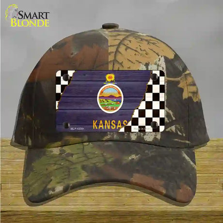 Kansas Racing Flag Novelty License Plate Hat Tag Cotton / Camoflauge