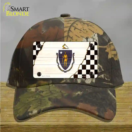 Massachusetts Racing Flag Novelty License Plate Hat Tag Cotton / Camoflauge