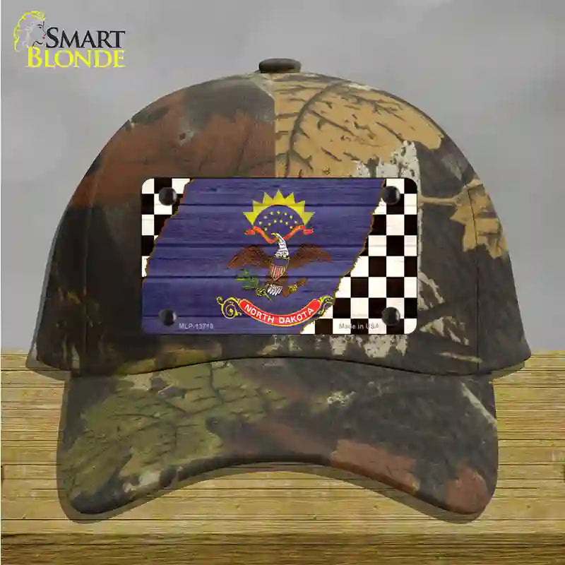 North Dakota Racing Flag Novelty License Plate Hat Tag Cotton / Camoflauge