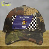 Wisconsin Racing Flag Novelty License Plate Hat Tag Cotton / Camoflauge