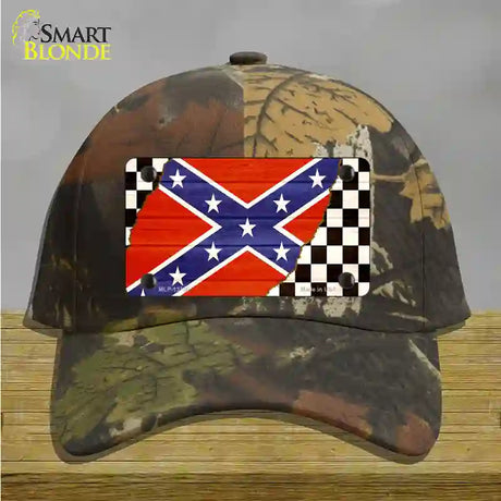 Confederate Racing Flag Novelty License Plate Hat Tag Cotton / Camoflauge