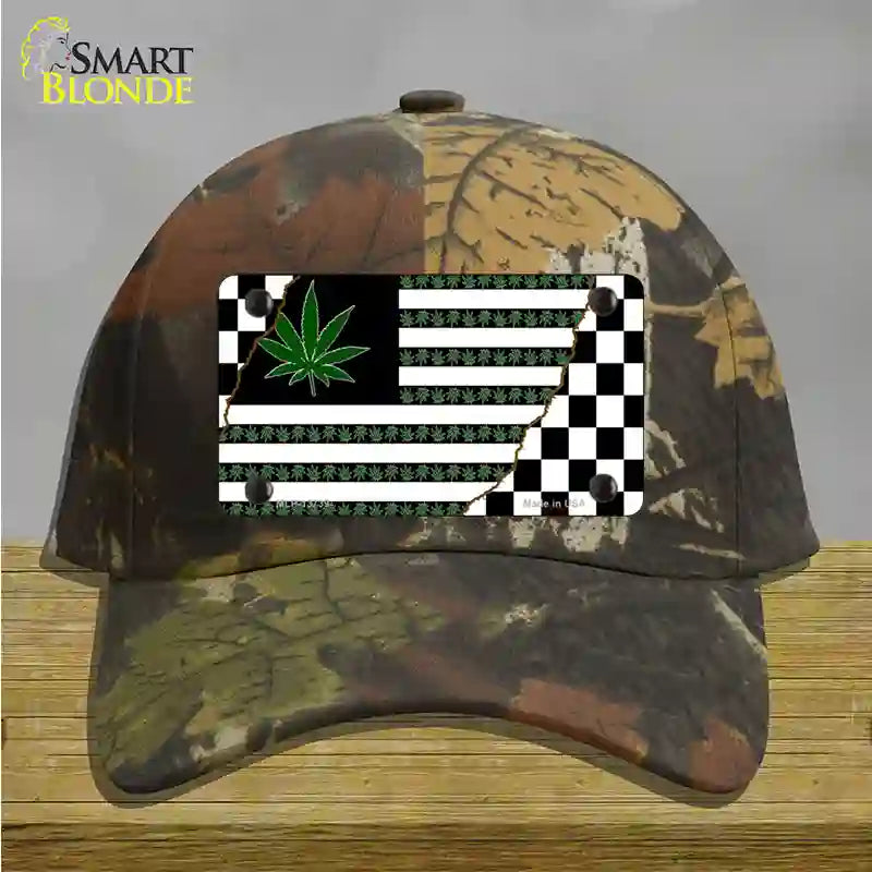 Weed American Racing Flag Novelty License Plate Hat Tag Cotton / Camoflauge