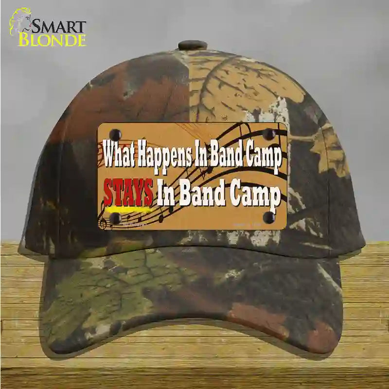 What Happens In Band Camp Novelty License Plate Hat Tag Cotton / Camoflauge