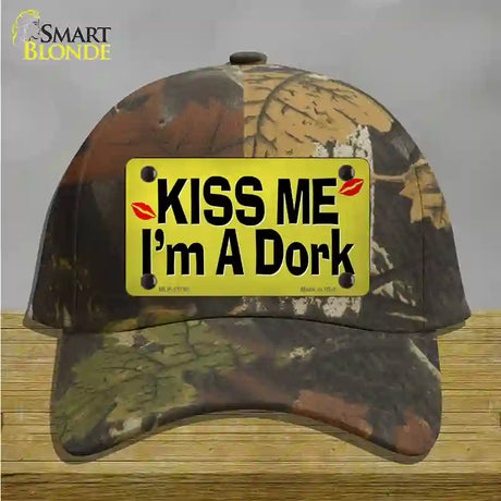 Kiss Me Im A Dork Novelty License Plate Hat Tag Cotton / Camoflauge