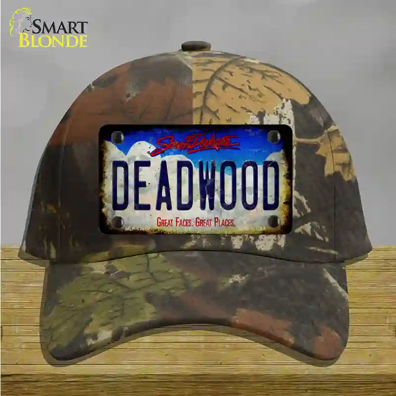 Deadwood South Dakota Rusty Novelty License Plate Hat Tag Cotton / Camoflauge