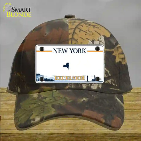 New York Excelsior Novelty License Plate Hat Cotton / Camoflauge