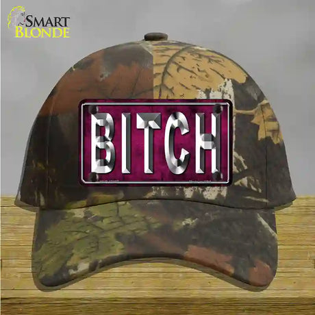 Bitch Pink Novelty License Plate Hat Tag Cotton / Camoflauge