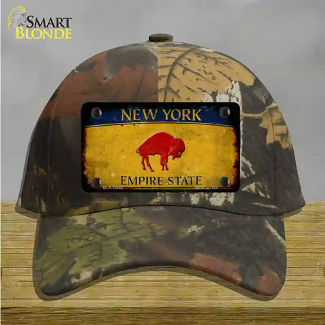 Red Buffalo NY Yellow Rusty Novelty License Plate Hat Tag Cotton / Camoflauge