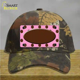 Brown Pink Polka Dot Brown Center Oval Novelty License Plate Hat Cotton / Camoflauge