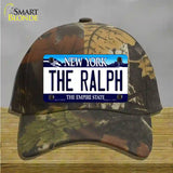 The Ralph NY Blue Novelty License Plate Hat Tag Cotton / Camoflauge