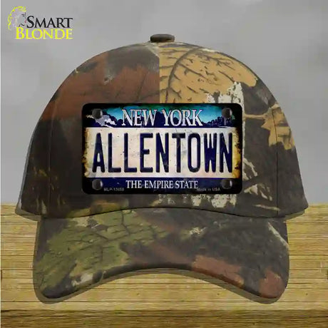 Allentown NY Blue Rusty Novelty License Plate Hat Tag Cotton / Camoflauge