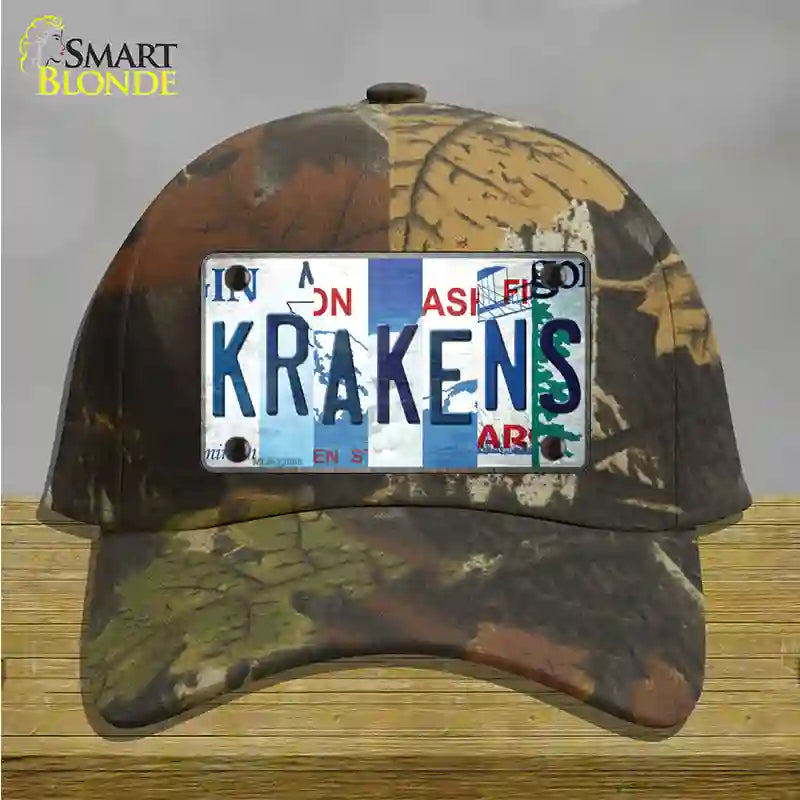 Krakens Strip Art Novelty License Plate Hat Tag Cotton / Camoflauge