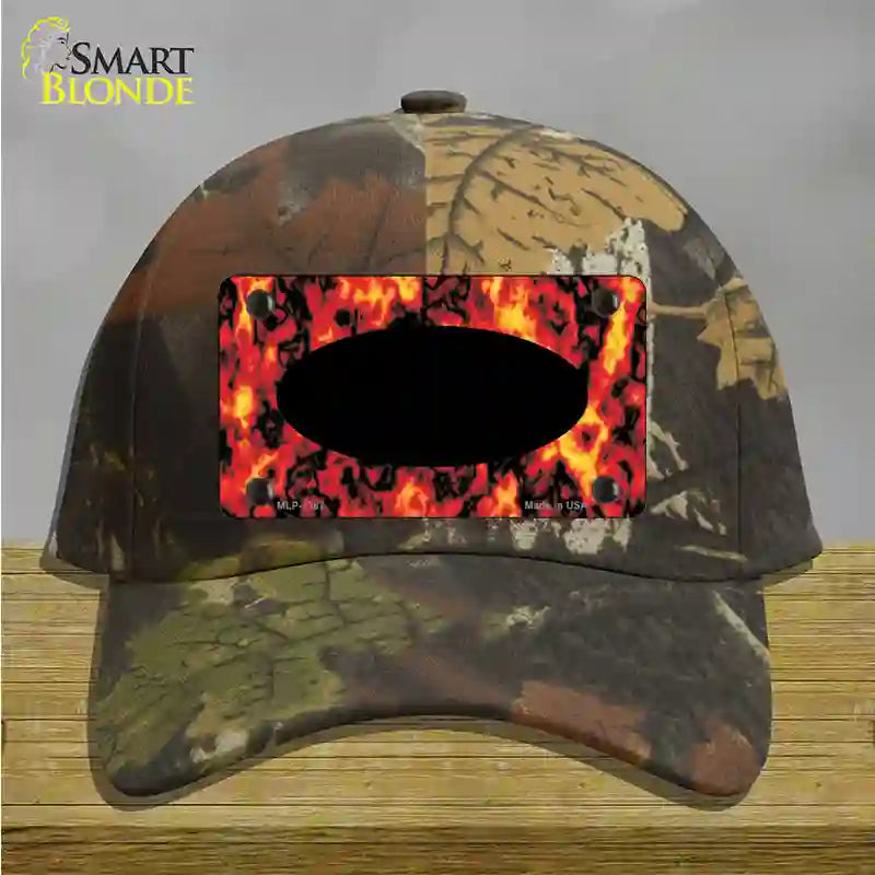 Fire Explosion With Black Center Oval Novelty License Plate Hat Cotton / Camoflauge