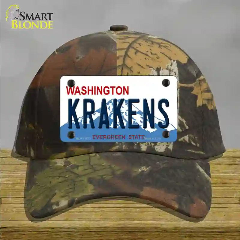 Krakens Washington Novelty License Plate Hat Tag Cotton / Camoflauge