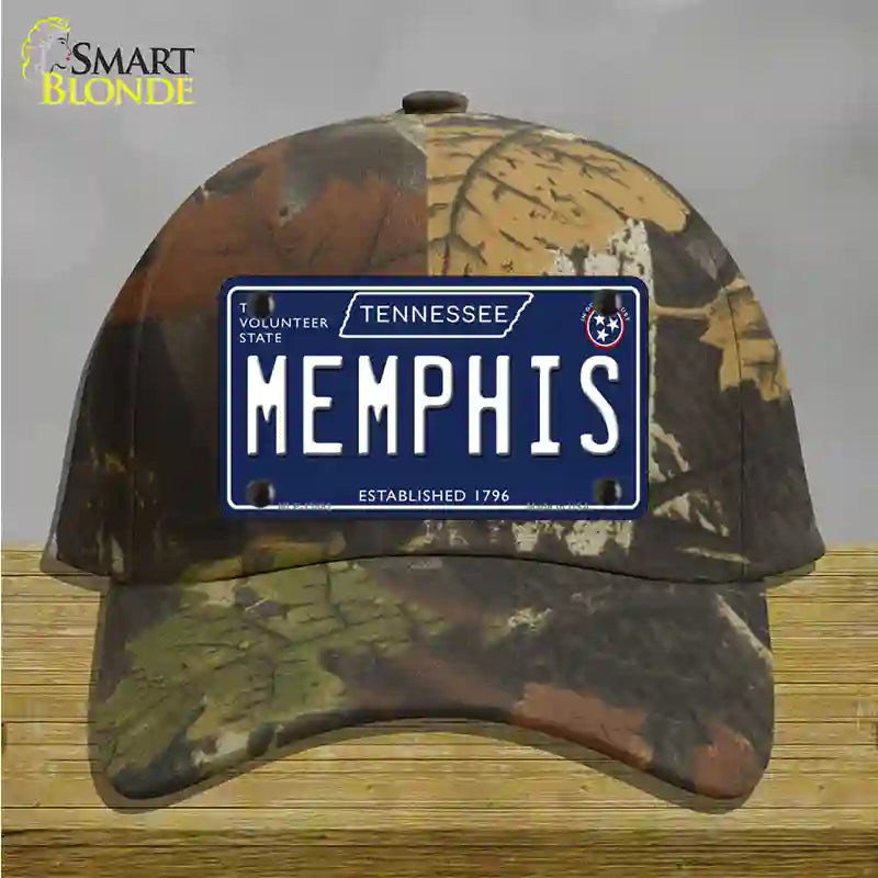 Memphis Tennessee Blue Novelty License Plate Hat Tag Cotton / Camoflauge