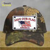 Save Our Flag Novelty License Plate Hat Cotton / Camoflauge