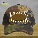 Brown White Zebra Center Oval Novelty License Plate Hat Cotton / Camoflauge