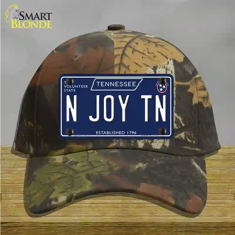 N Joy TN Tennessee Blue Novelty License Plate Hat Tag Cotton / Camoflauge