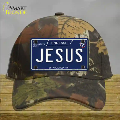 Jesus Tennessee Blue Novelty License Plate Hat Tag Cotton / Camoflauge