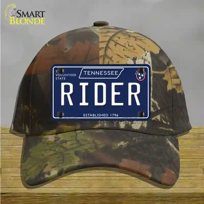 Rider Tennessee Blue Novelty License Plate Hat Tag Cotton / Camoflauge