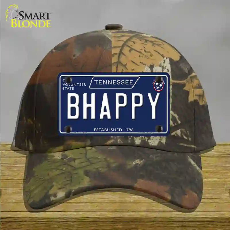 B Happy Tennessee Blue Novelty License Plate Hat Tag Cotton / Camoflauge