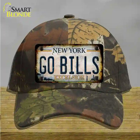 Go Bills New York White Novelty License Plate Hat Tag Cotton / Camoflauge