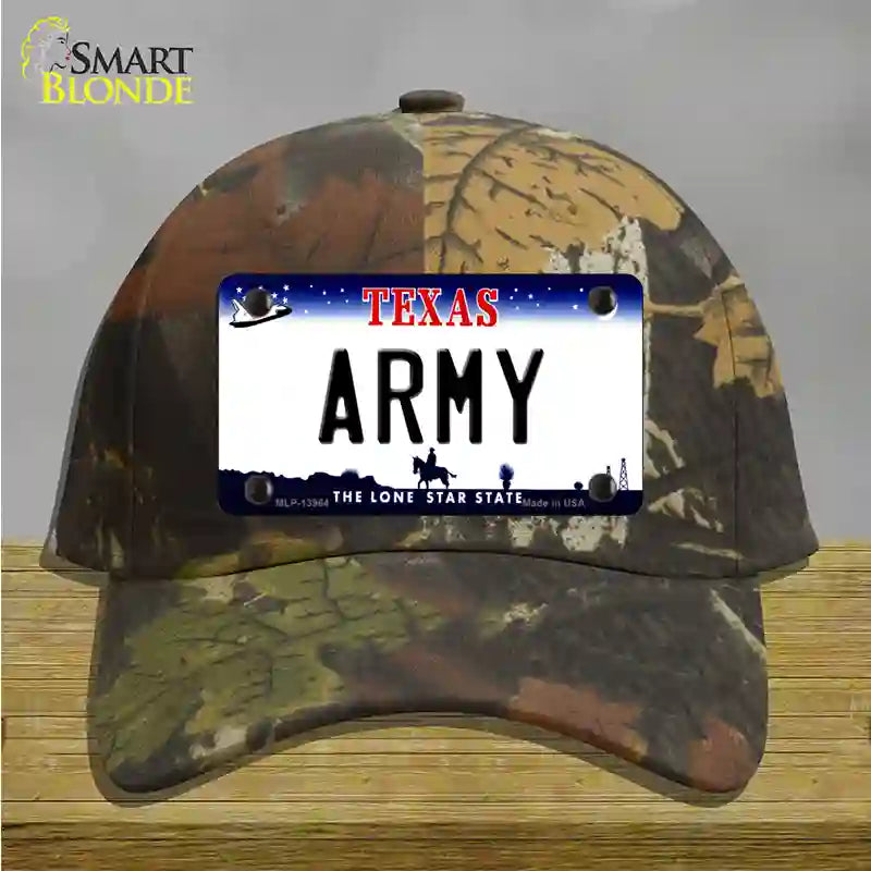 Texas Army Novelty License Plate Hat Tag Cotton / Camoflauge