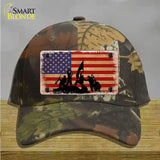 Grunge American Flag with Soldiers Novelty License Plate Hat Tag Cotton / Camoflauge