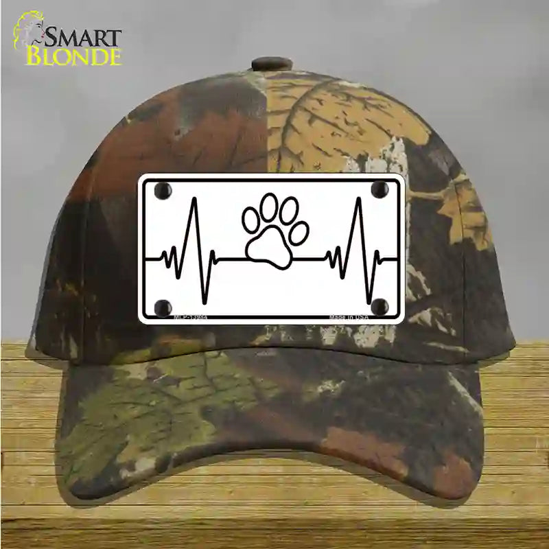 Paw Print Heart Beat Novelty License Plate Hat Tag Cotton / Camoflauge