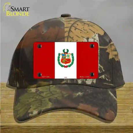 Peru Flag Novelty License Plate Hat Cotton / Camoflauge