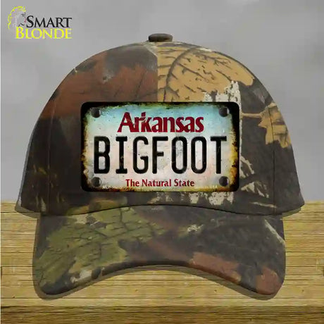 Bigfoot Arkansas Novelty License Plate Hat Tag Cotton / Camoflauge