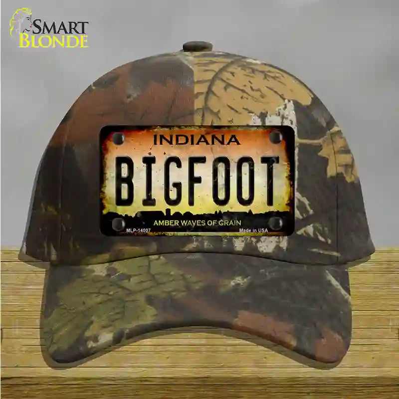 Bigfoot Indiana Novelty License Plate Hat Tag Cotton / Camoflauge