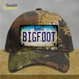 Bigfoot Iowa Novelty License Plate Hat Tag Cotton / Camoflauge