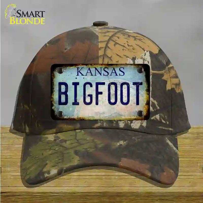 Bigfoot Kansas Novelty License Plate Hat Tag Cotton / Camoflauge