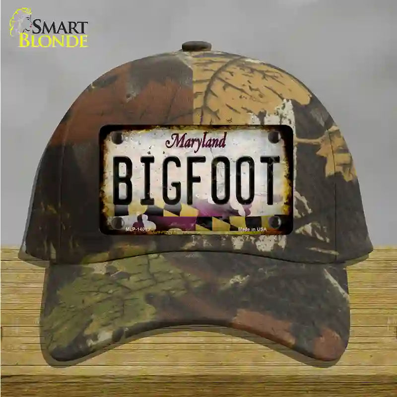 Bigfoot Maryland Novelty License Plate Hat Tag Cotton / Camoflauge