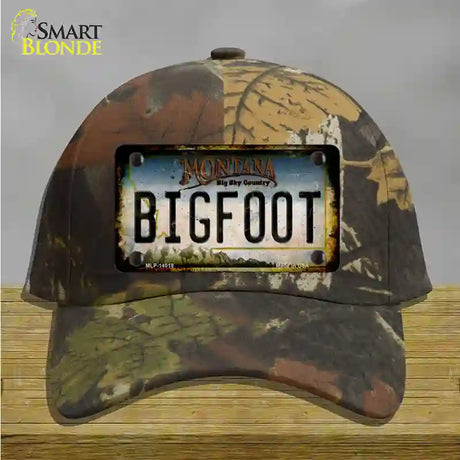 Bigfoot Montana Novelty License Plate Hat Tag Cotton / Camoflauge