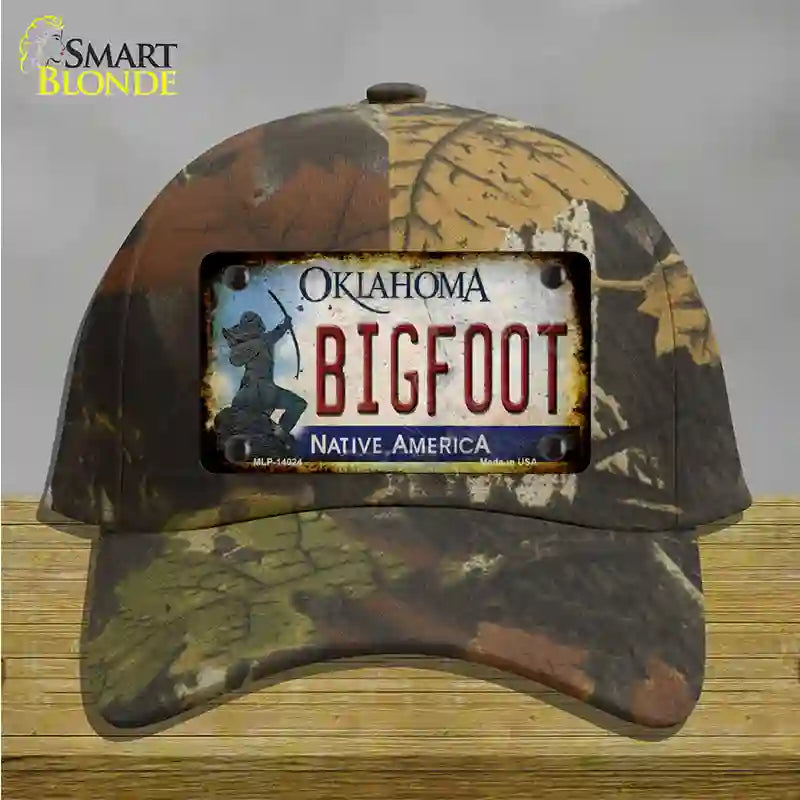 Bigfoot Oklahoma Novelty License Plate Hat Tag Cotton / Camoflauge