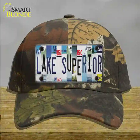 Lake Superior Strip Art Novelty License Plate Hat Tag Cotton / Camoflauge